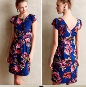 Moulinette Soeurs by Anthropologie dress in blue with floral size 10